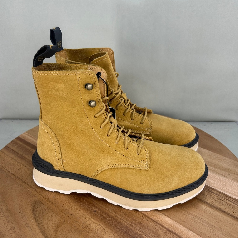 Sorel Womens Hi-Line Lace Boot Mustard Suede NL4879-712 Size 7.5